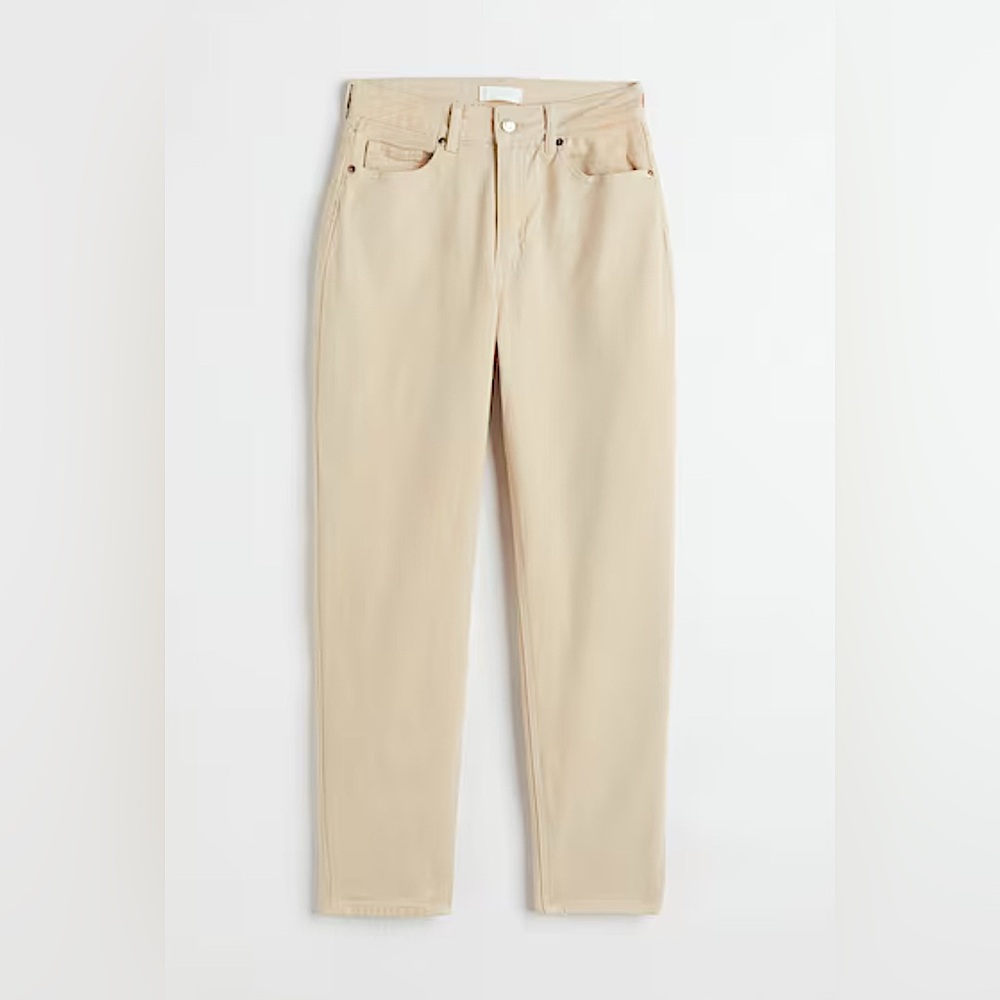 h&m beige mom jeans
